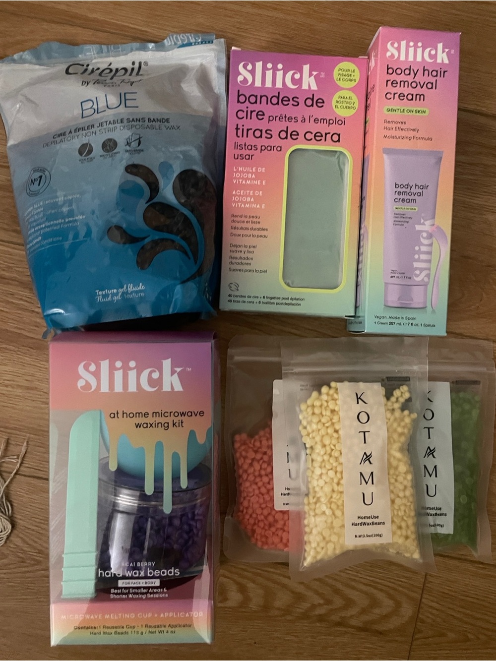 At-Home Microwave Waxing Kit & Body Hair Removal Cream bundle